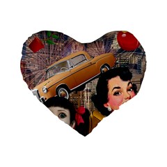 Out In The City Standard 16  Premium Heart Shape Cushions by snowwhitegirl