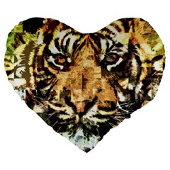 Tiger 1340039 Large 19  Premium Flano Heart Shape Cushions by 1iconexpressions