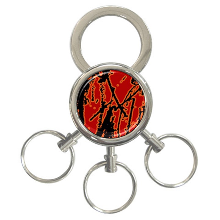 Vivid Abstract Grunge Texture 3-Ring Key Chains