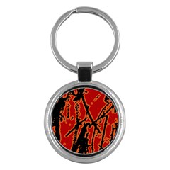 Vivid Abstract Grunge Texture Key Chains (round)  by dflcprints