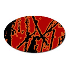 Vivid Abstract Grunge Texture Oval Magnet by dflcprints