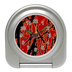 Vivid Abstract Grunge Texture Travel Alarm Clocks by dflcprints