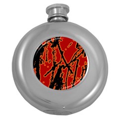 Vivid Abstract Grunge Texture Round Hip Flask (5 Oz) by dflcprints