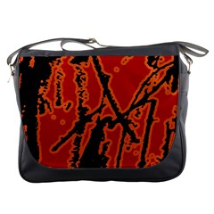 Vivid Abstract Grunge Texture Messenger Bags by dflcprints