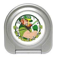 St  Patricks Day Travel Alarm Clocks by Valentinaart