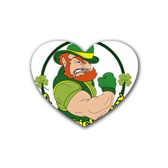 St  Patricks Day Rubber Coaster (heart)  by Valentinaart