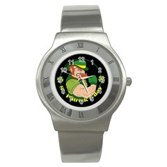 St  Patricks Day Stainless Steel Watch by Valentinaart