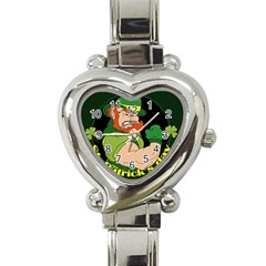 St  Patricks Day Heart Italian Charm Watch by Valentinaart