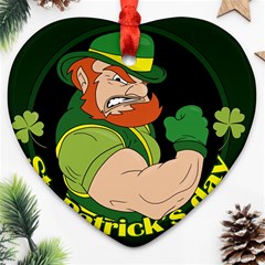 St  Patricks Day Heart Ornament (two Sides) by Valentinaart