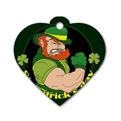 St  Patricks Day Dog Tag Heart (two Sides) by Valentinaart