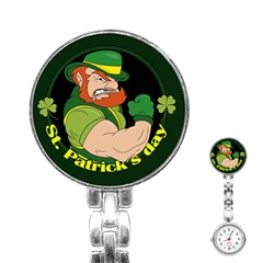 St  Patricks Day Stainless Steel Nurses Watch by Valentinaart