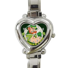 St  Patricks Day Heart Italian Charm Watch by Valentinaart