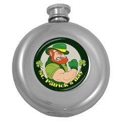 St  Patricks Day Round Hip Flask (5 Oz) by Valentinaart