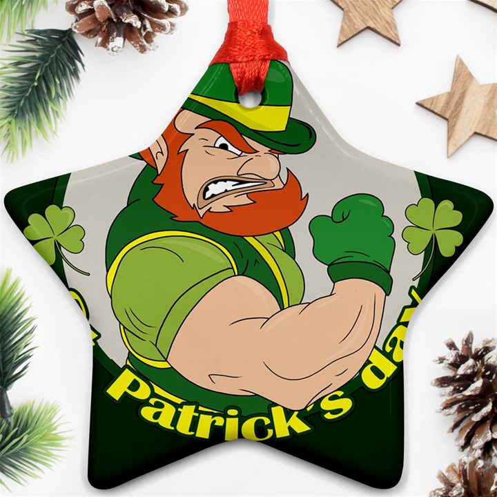 St. Patricks day Star Ornament (Two Sides)