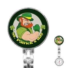 St  Patricks Day Stainless Steel Nurses Watch by Valentinaart