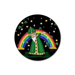  St  Patrick  Dabbing Rubber Coaster (round)  by Valentinaart