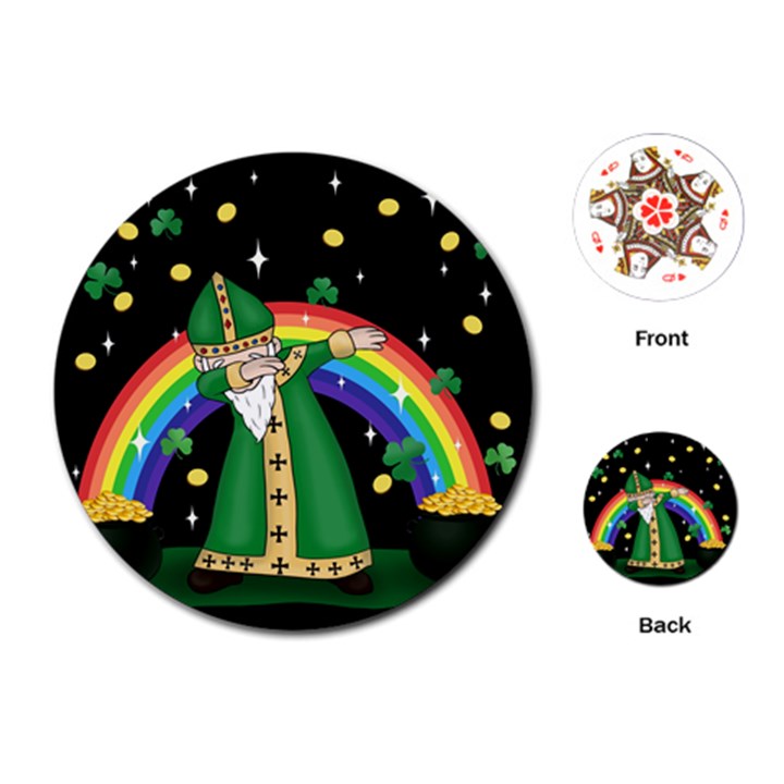  St. Patrick  Dabbing Playing Cards (Round) 