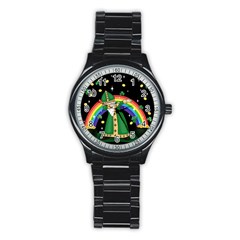  St  Patrick  Dabbing Stainless Steel Round Watch by Valentinaart