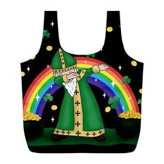  St  Patrick  Dabbing Full Print Recycle Bags (l)  by Valentinaart