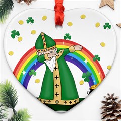  St  Patrick  Dabbing Ornament (heart) by Valentinaart