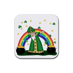  St  Patrick  Dabbing Rubber Coaster (square)  by Valentinaart