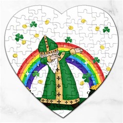  St  Patrick  Dabbing Jigsaw Puzzle (heart) by Valentinaart