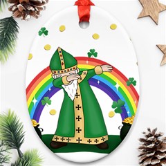  St  Patrick  Dabbing Oval Ornament (two Sides) by Valentinaart