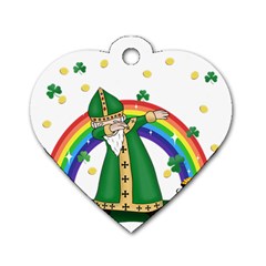  St  Patrick  Dabbing Dog Tag Heart (one Side) by Valentinaart