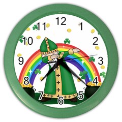  St  Patrick  Dabbing Color Wall Clocks by Valentinaart