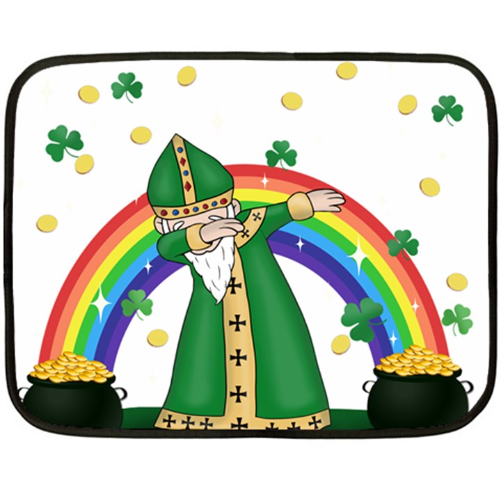  St. Patrick  Dabbing Double Sided Fleece Blanket (Mini) 