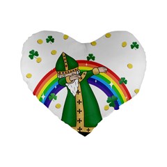  St  Patrick  Dabbing Standard 16  Premium Heart Shape Cushions by Valentinaart