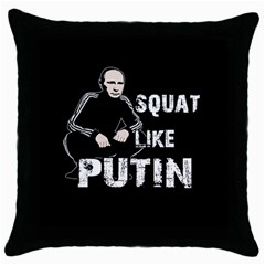 Squat like Putin Throw Pillow Case (Black)