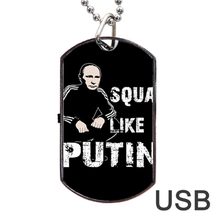 Squat like Putin Dog Tag USB Flash (One Side)