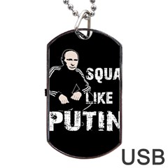 Squat Like Putin Dog Tag Usb Flash (two Sides) by Valentinaart