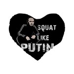 Squat like Putin Standard 16  Premium Flano Heart Shape Cushions Front