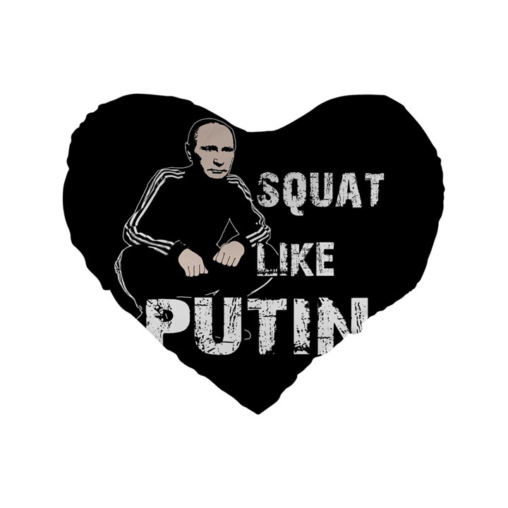 Squat like Putin Standard 16  Premium Flano Heart Shape Cushions