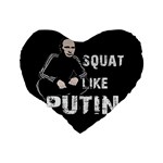 Squat like Putin Standard 16  Premium Flano Heart Shape Cushions Back