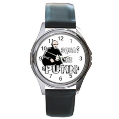 Squat Like Putin Round Metal Watch by Valentinaart