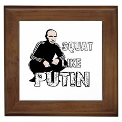 Squat Like Putin Framed Tiles by Valentinaart