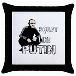 Squat like Putin Throw Pillow Case (Black) Front