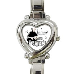 Squat Like Putin Heart Italian Charm Watch by Valentinaart