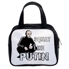 Squat Like Putin Classic Handbags (2 Sides) by Valentinaart