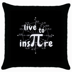 Pi Day Throw Pillow Case (black) by Valentinaart