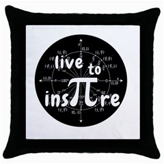 Pi Day Throw Pillow Case (black) by Valentinaart