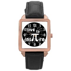 Pi Day Rose Gold Leather Watch  by Valentinaart