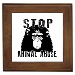 Stop Animal Abuse - Chimpanzee  Framed Tiles by Valentinaart