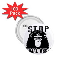 Stop Animal Abuse - Chimpanzee  1 75  Buttons (100 Pack)  by Valentinaart