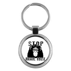 Stop Animal Abuse - Chimpanzee  Key Chains (round)  by Valentinaart