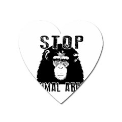 Stop Animal Abuse - Chimpanzee  Heart Magnet by Valentinaart