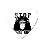 Stop Animal Abuse - Chimpanzee  Heart Magnet Front